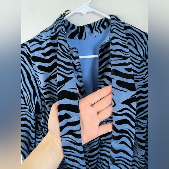 VIBE Blue and Black Zebra Print Dress Big Girl or Women's Size 14 NWT - Picture 12 of 15